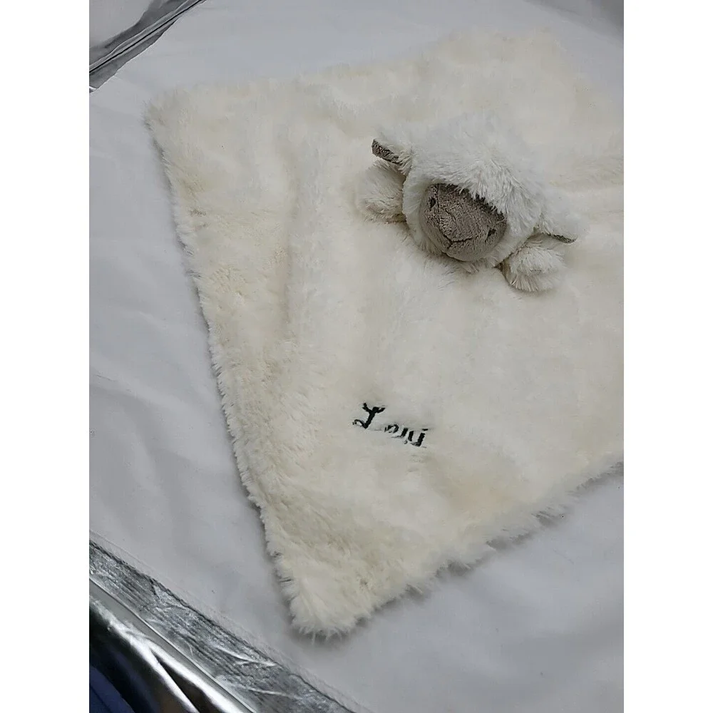 Elegant Baby White Lamb Lovey Security Blanket Replacement 10" X 10" Leui - Picture 6 of 16
